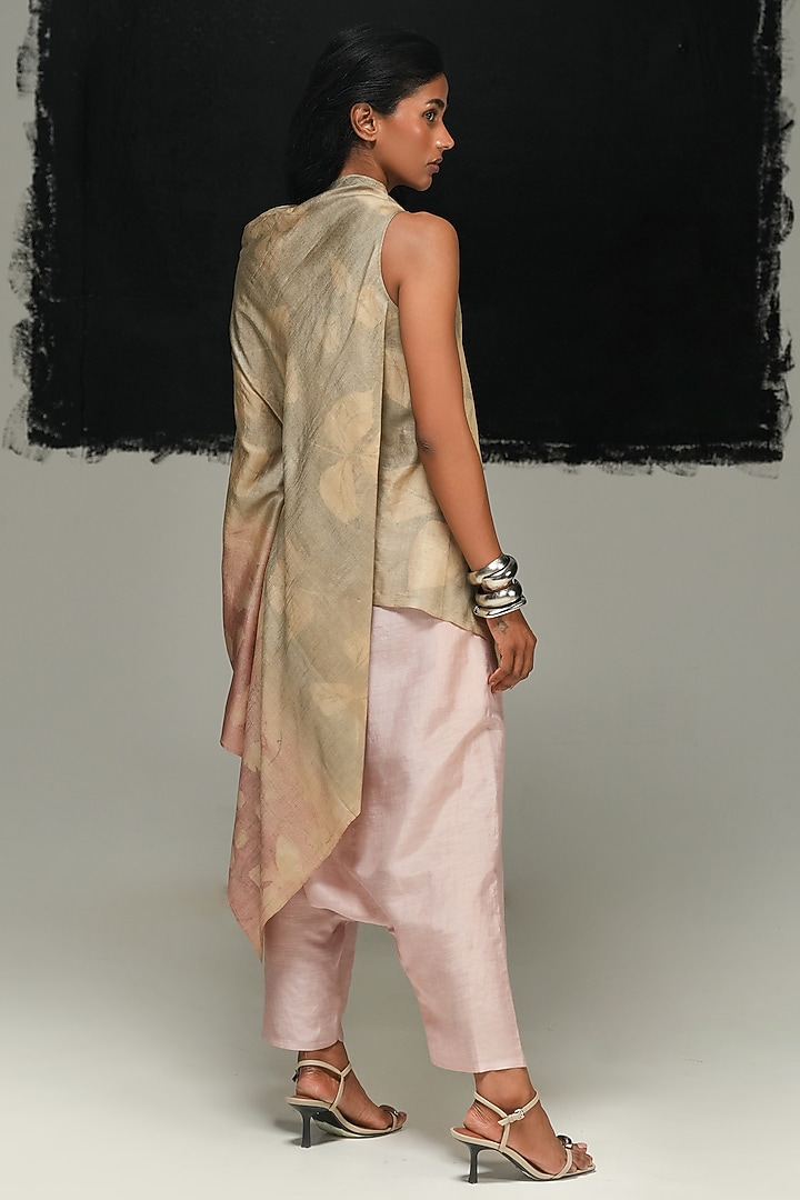 Pink Linen Silk Pants by Urvashi Kaur at Pernia's Pop Up Shop
