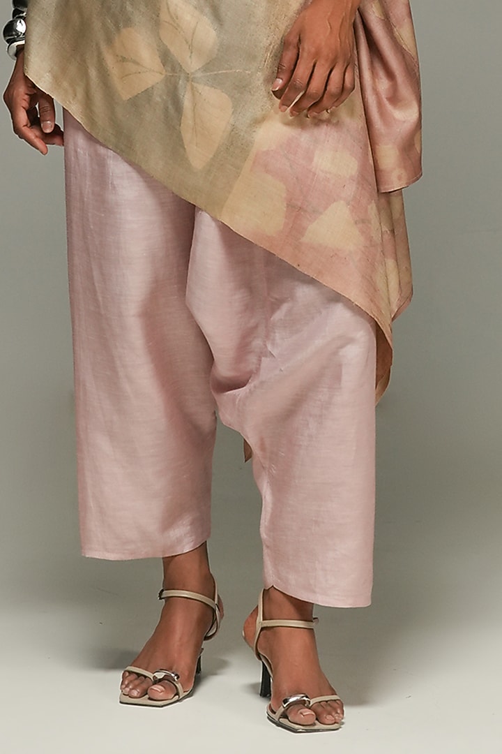 Pink Linen Silk Pants by Urvashi Kaur at Pernia's Pop Up Shop