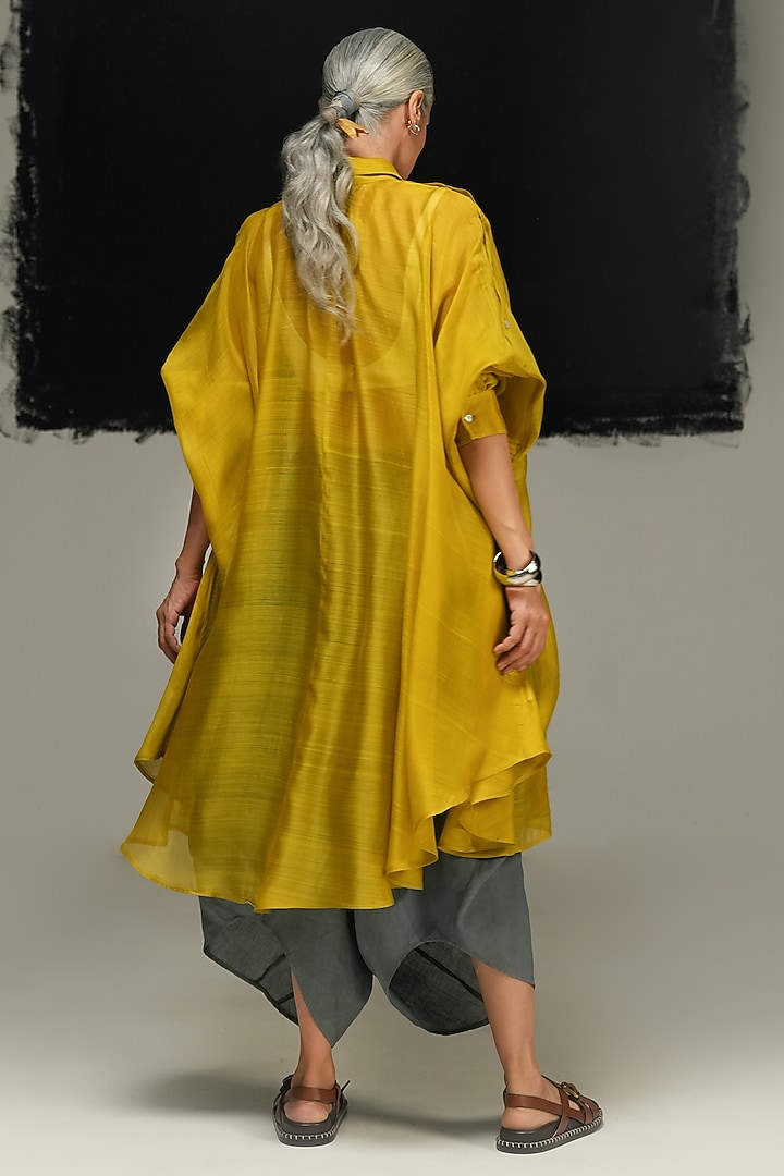 Steel Grey Ramie Linen Pants by Urvashi Kaur at Pernia's Pop Up Shop