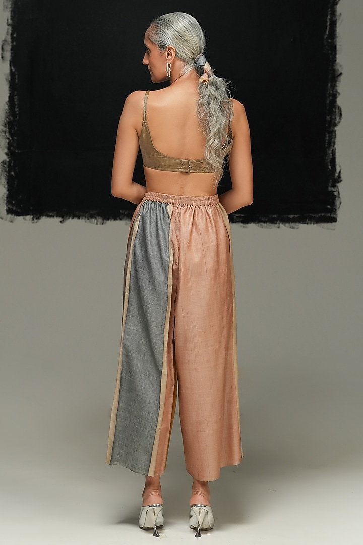 Multi-Colored Tussar Silk Pants by Urvashi Kaur at Pernia's Pop Up Shop