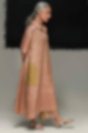 Rust & Gold Ramie Linen Maxi Vacation Dress by Urvashi Kaur at Pernia's Pop Up Shop