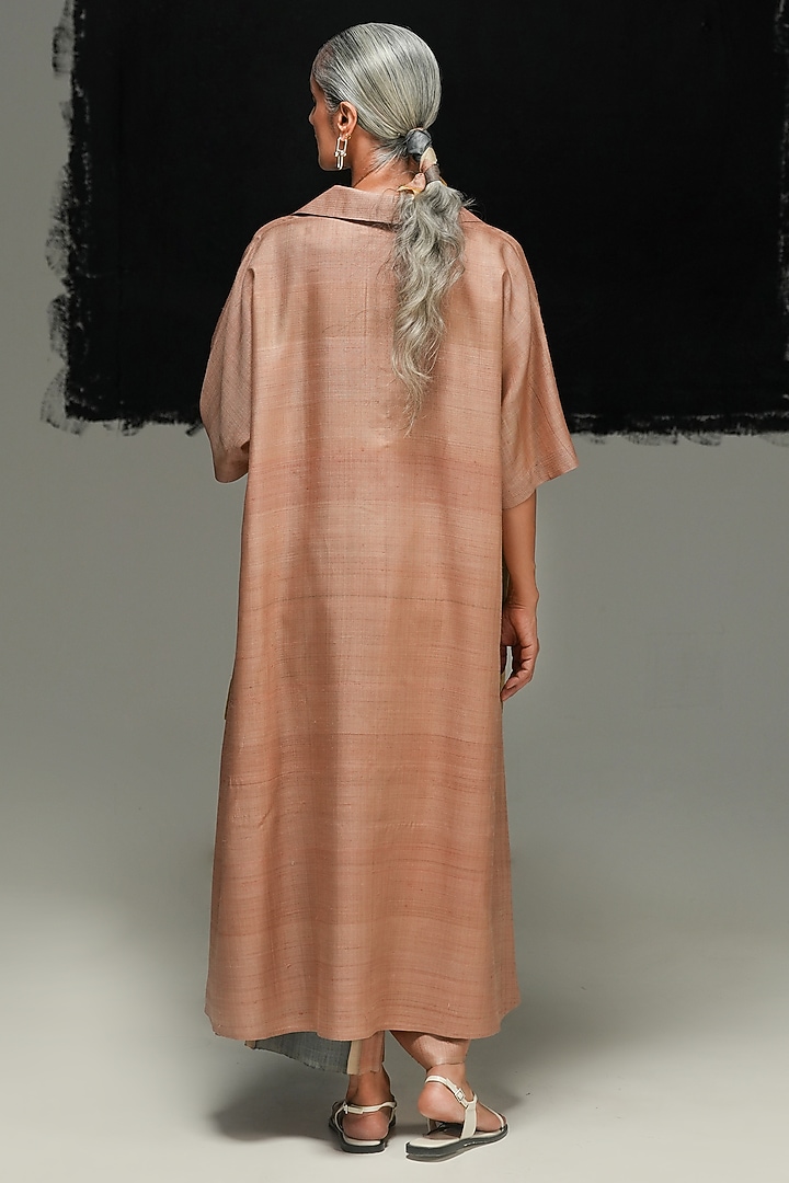 Rust & Gold Ramie Linen Maxi Vacation Dress by Urvashi Kaur at Pernia's Pop Up Shop