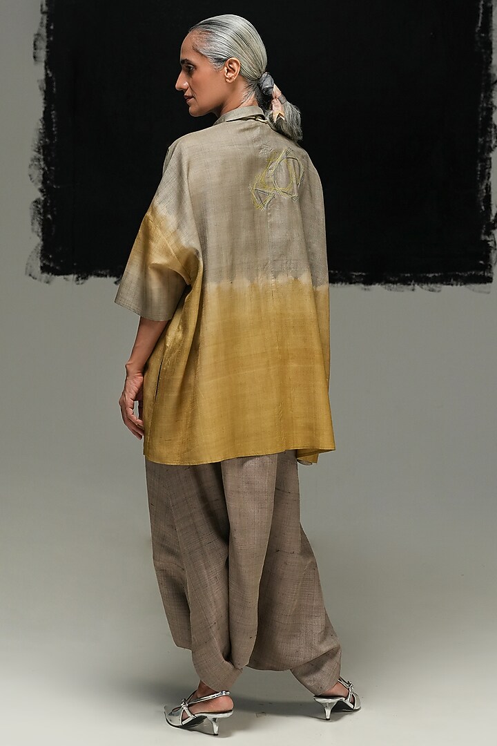 Warm Grey Raime Linen Pants by Urvashi Kaur at Pernia's Pop Up Shop