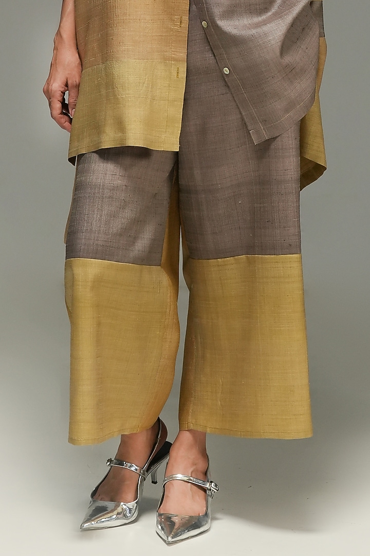 Multi-Colored Ramie Linen Pants by Urvashi Kaur at Pernia's Pop Up Shop