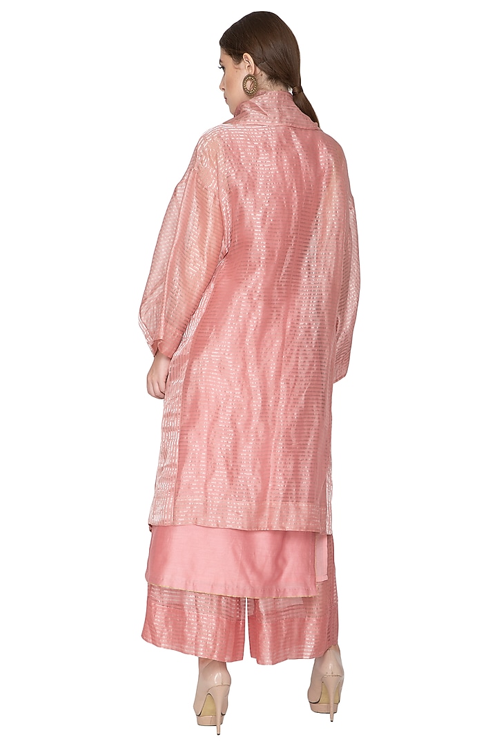 Pink Zari Embellished Shrug Jacket by Urvashi Kaur at Pernia's Pop Up Shop