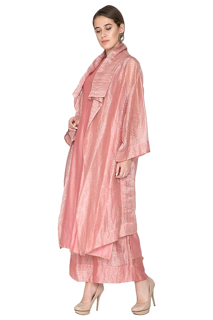 Pink Zari Embellished Shrug Jacket by Urvashi Kaur at Pernia's Pop Up Shop
