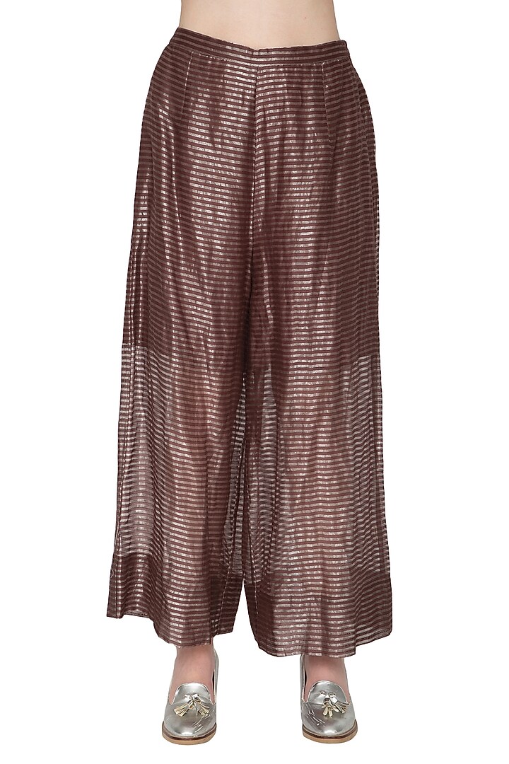 Chocolate Brown Embellished Jacket by Urvashi Kaur at Pernia's Pop Up Shop