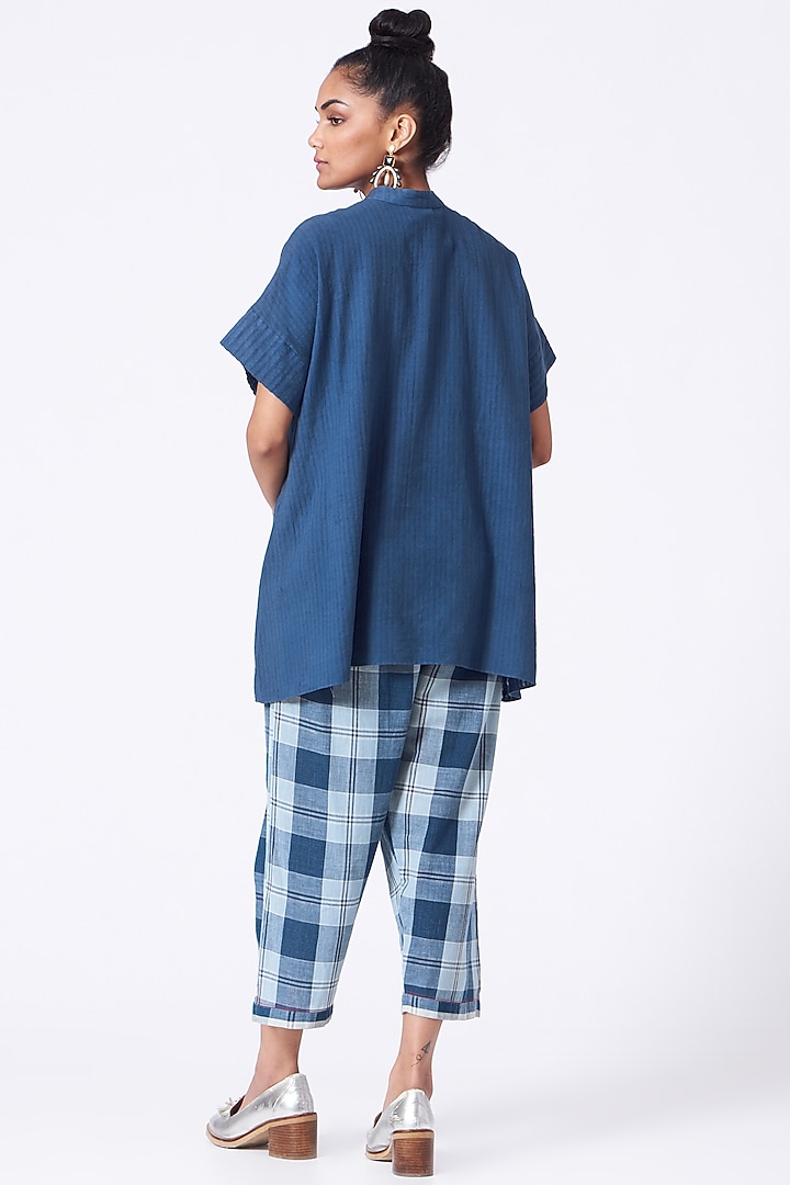 Indigo Striped Shirt by Urvashi Kaur at Pernia's Pop Up Shop