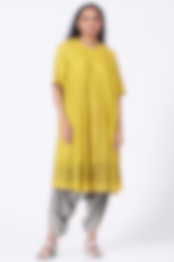 Pearl Grey Crossover Pants by Urvashi Kaur at Pernia's Pop Up Shop