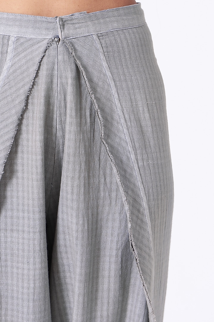 Pearl Grey Crossover Pants by Urvashi Kaur at Pernia's Pop Up Shop