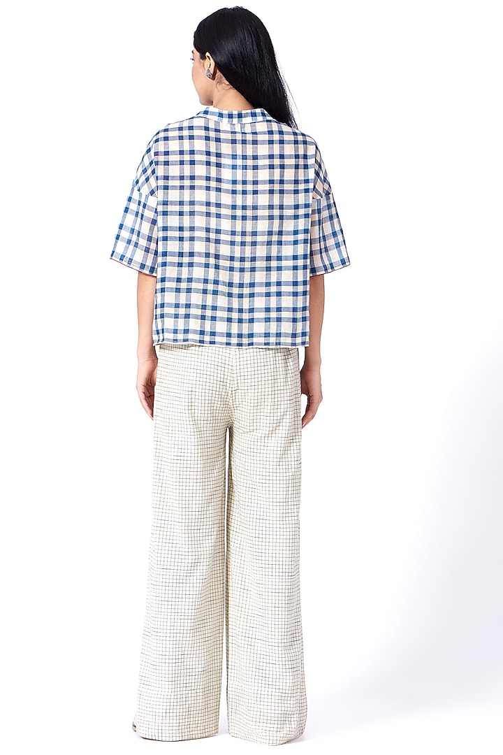 Indigo Checkered Shirt by Urvashi Kaur at Pernia's Pop Up Shop