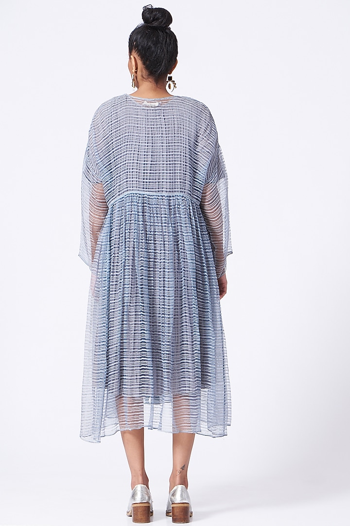 Tranquil Blue Linen Noil Overlay by Urvashi Kaur at Pernia's Pop Up Shop