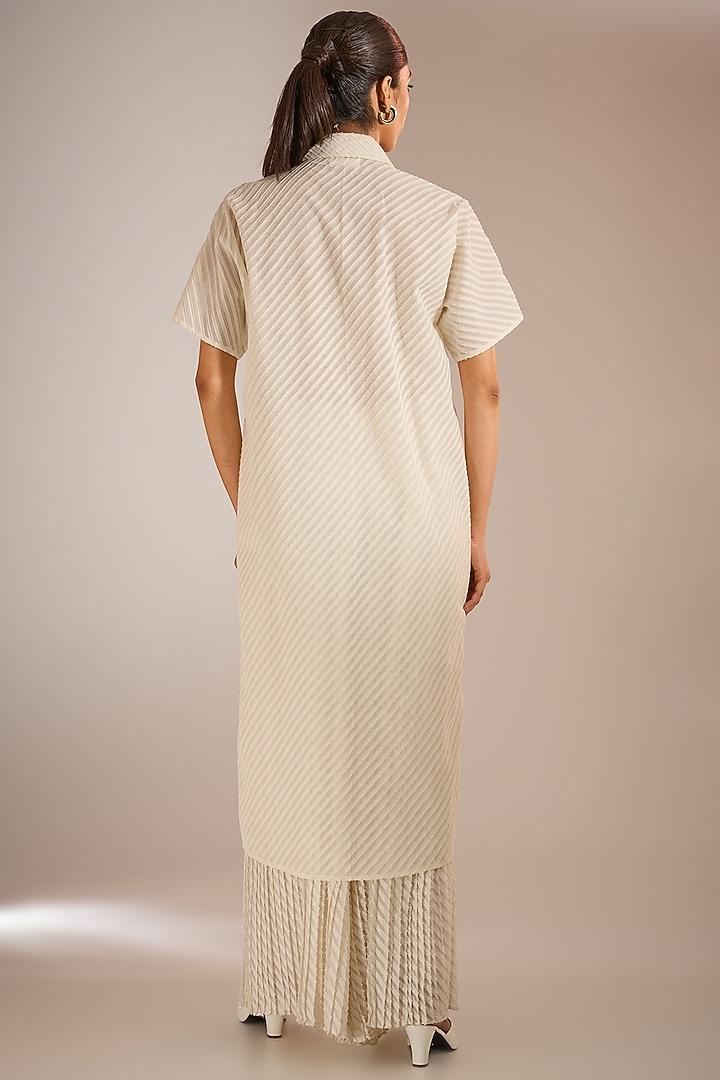 Shell White Cotton Summer Shirt Dress by Urvashi Kaur at Pernia's Pop Up Shop