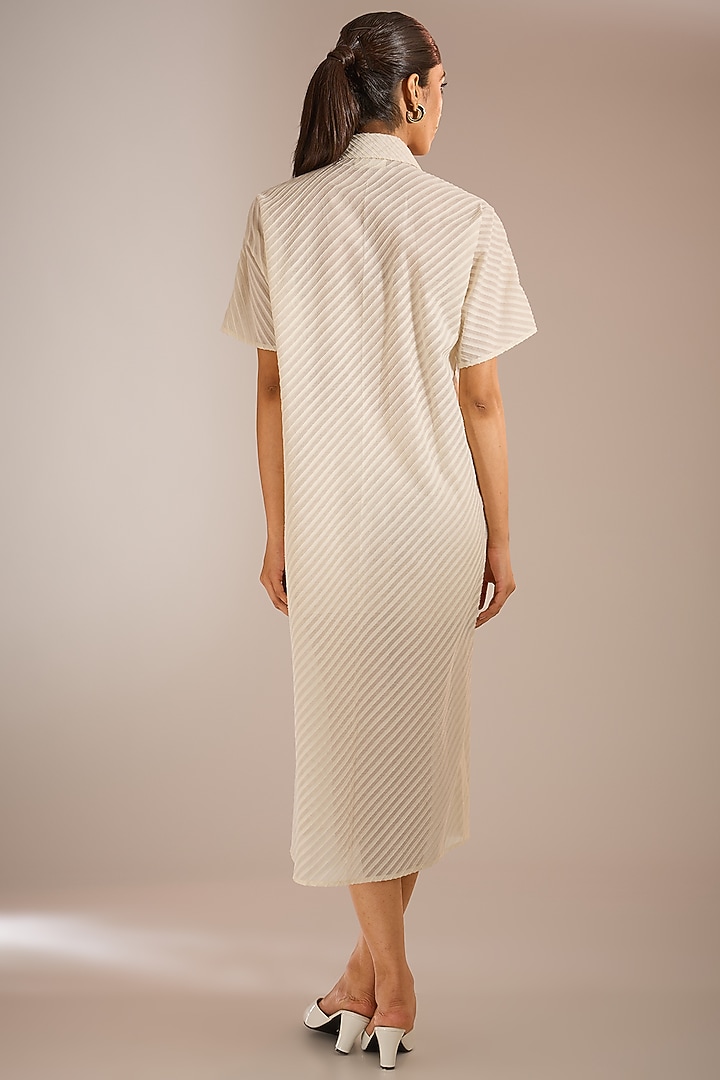 Shell White Cotton Summer Shirt Dress by Urvashi Kaur at Pernia's Pop Up Shop