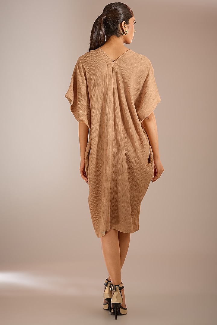 Nude Crinkle Cotton Kaftan Summer Dress by Urvashi Kaur at Pernia's Pop Up Shop