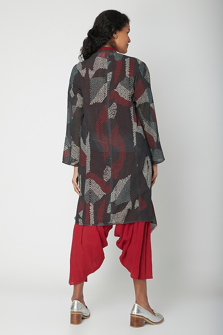Black Shibori Printed Jacket by Urvashi Kaur at Pernia's Pop Up Shop