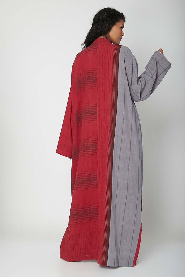 Red Hand Woven Vacation Dress by Urvashi Kaur at Pernia's Pop Up Shop
