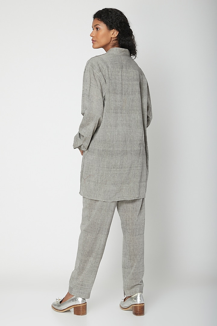 Grey Organic Cotton Pants by Urvashi Kaur at Pernia's Pop Up Shop