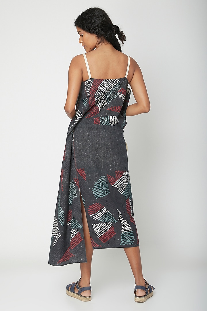 Black Shibori Print Summer Dress by Urvashi Kaur at Pernia's Pop Up Shop