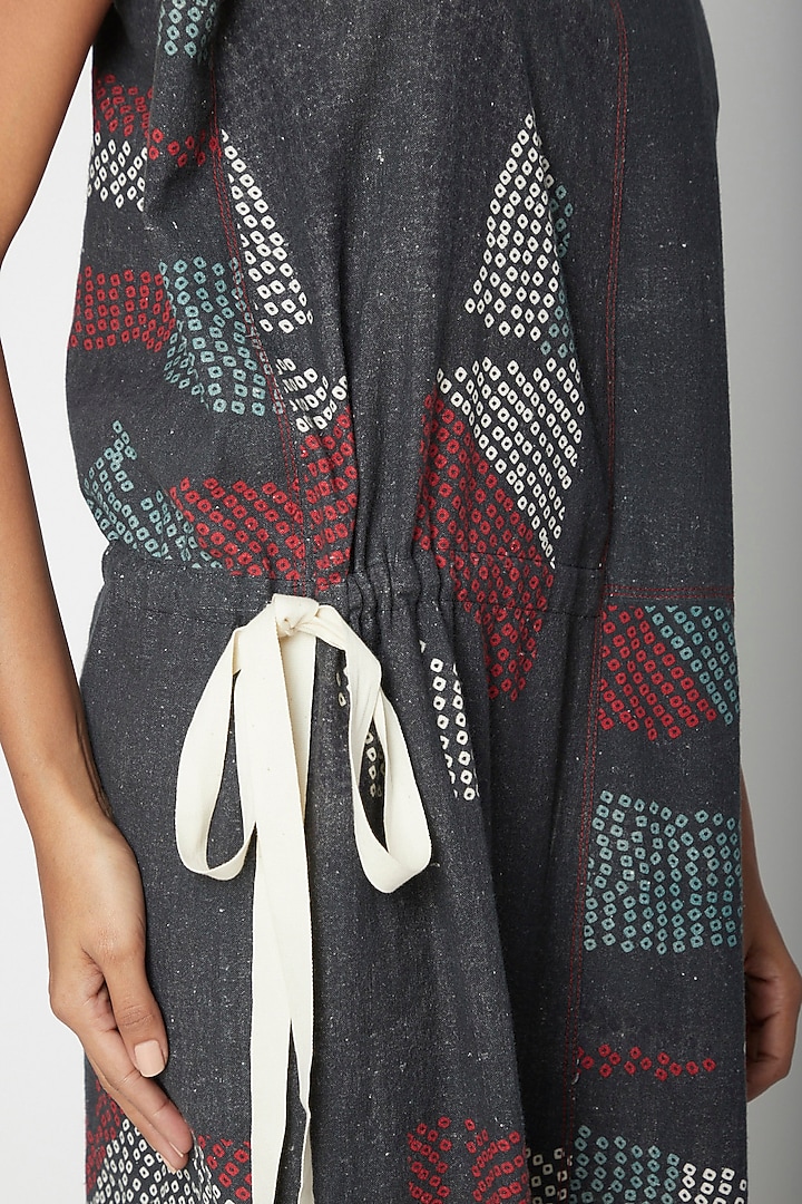 Black Shibori Print Summer Dress by Urvashi Kaur at Pernia's Pop Up Shop