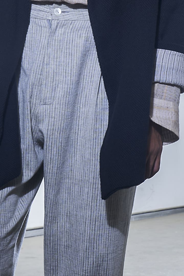 Off-White Cotton Pants by Urvashi Kaur Men at Pernia's Pop Up Shop