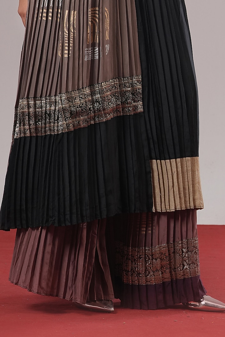Multi-Colored Brocade Silk Block Printed Pant by Urvashi Kaur at Pernia's Pop Up Shop