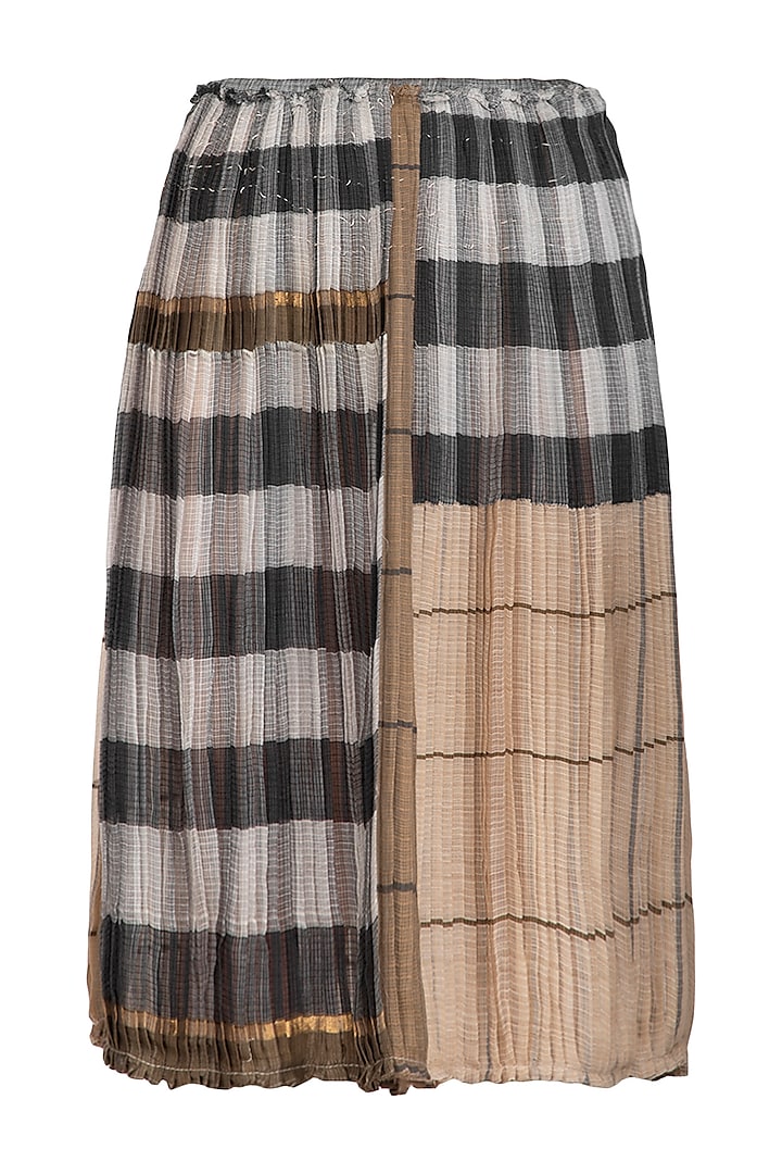Grey Micro Pleated Sheer Skirt by Urvashi Kaur