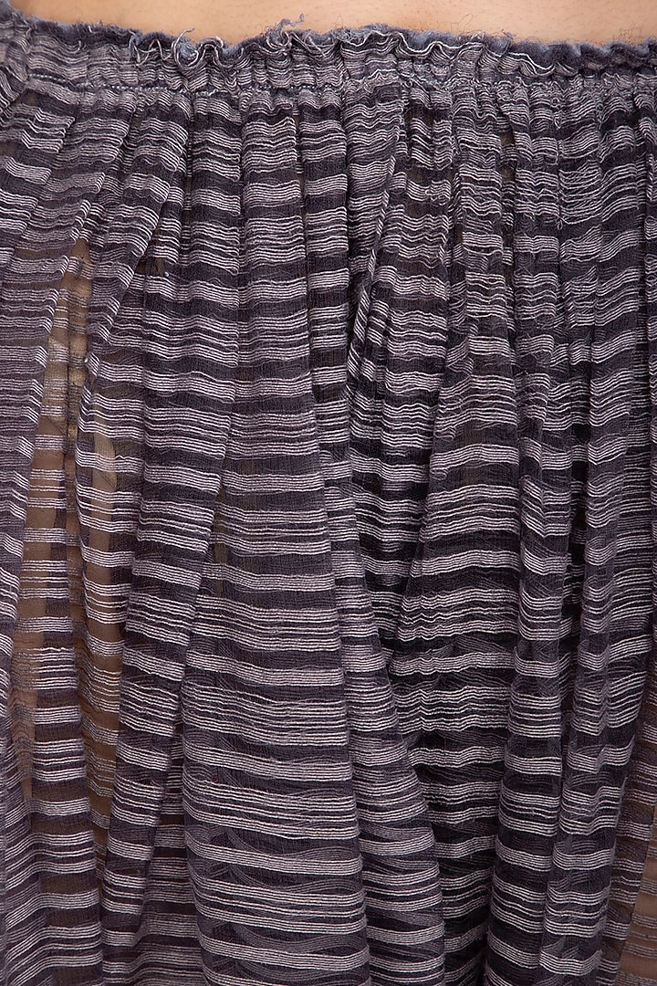 Grey Block Printed Gathered Pants by Urvashi Kaur at Pernia's Pop Up Shop