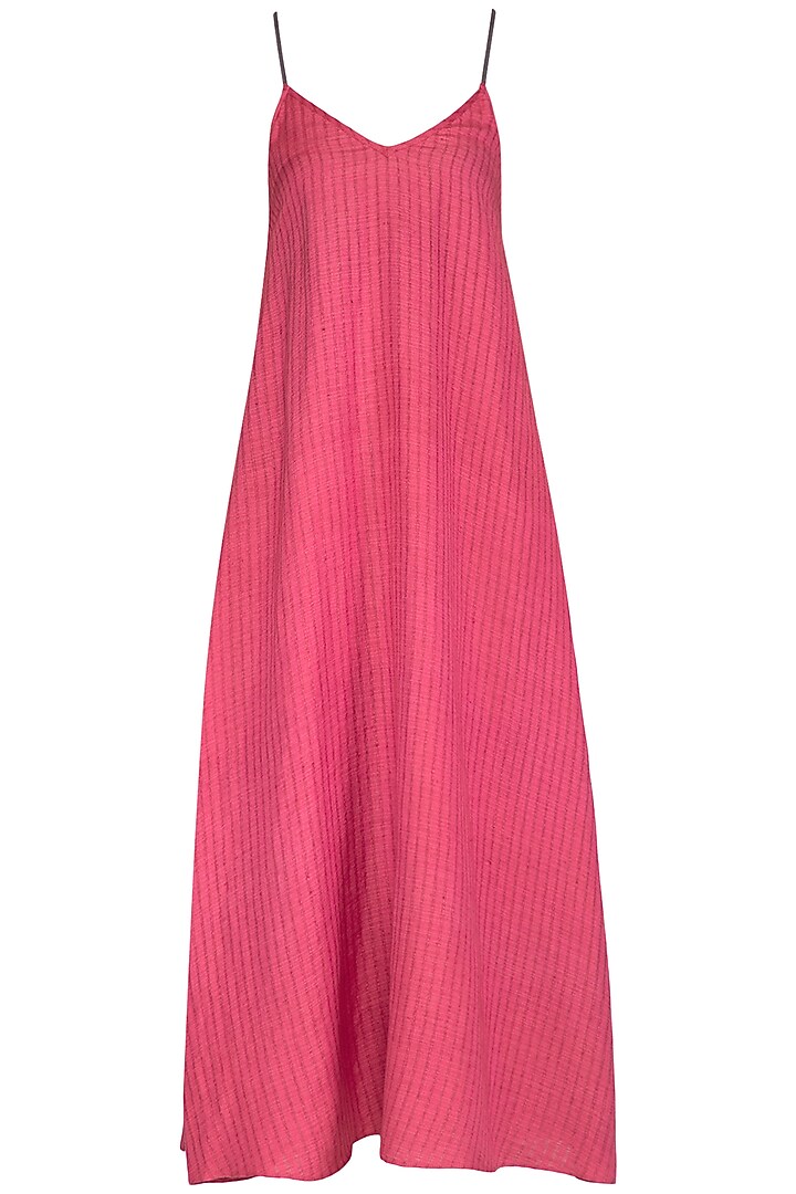 Fuchsia Pink Organic Cotton Slip Dress by Urvashi Kaur