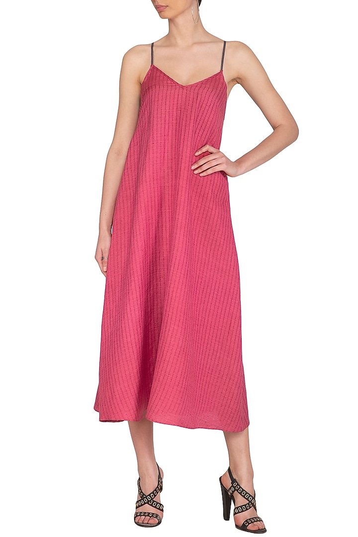 Fuchsia Pink Organic Cotton Slip Summer Dress by Urvashi Kaur at Pernia's Pop Up Shop