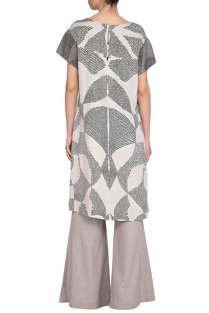 Light Grey Organic Cotton Flared Pants by Urvashi Kaur at Pernia's Pop Up Shop