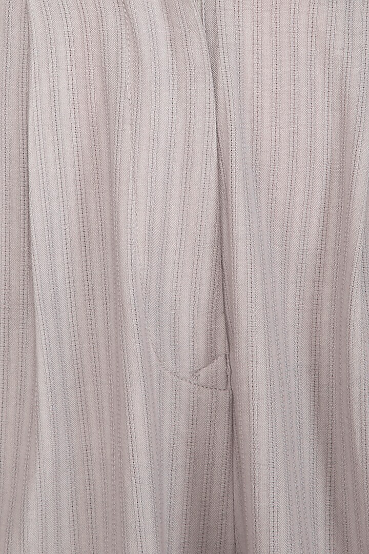 Light Grey Organic Cotton Flared Pants by Urvashi Kaur at Pernia's Pop Up Shop