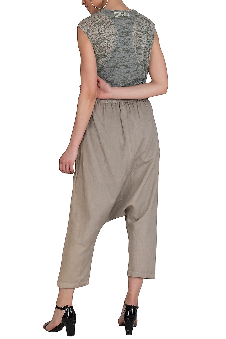 Light Grey Textured T-Shirt by Kapda By Urvashi Kaur at Pernia's Pop Up Shop