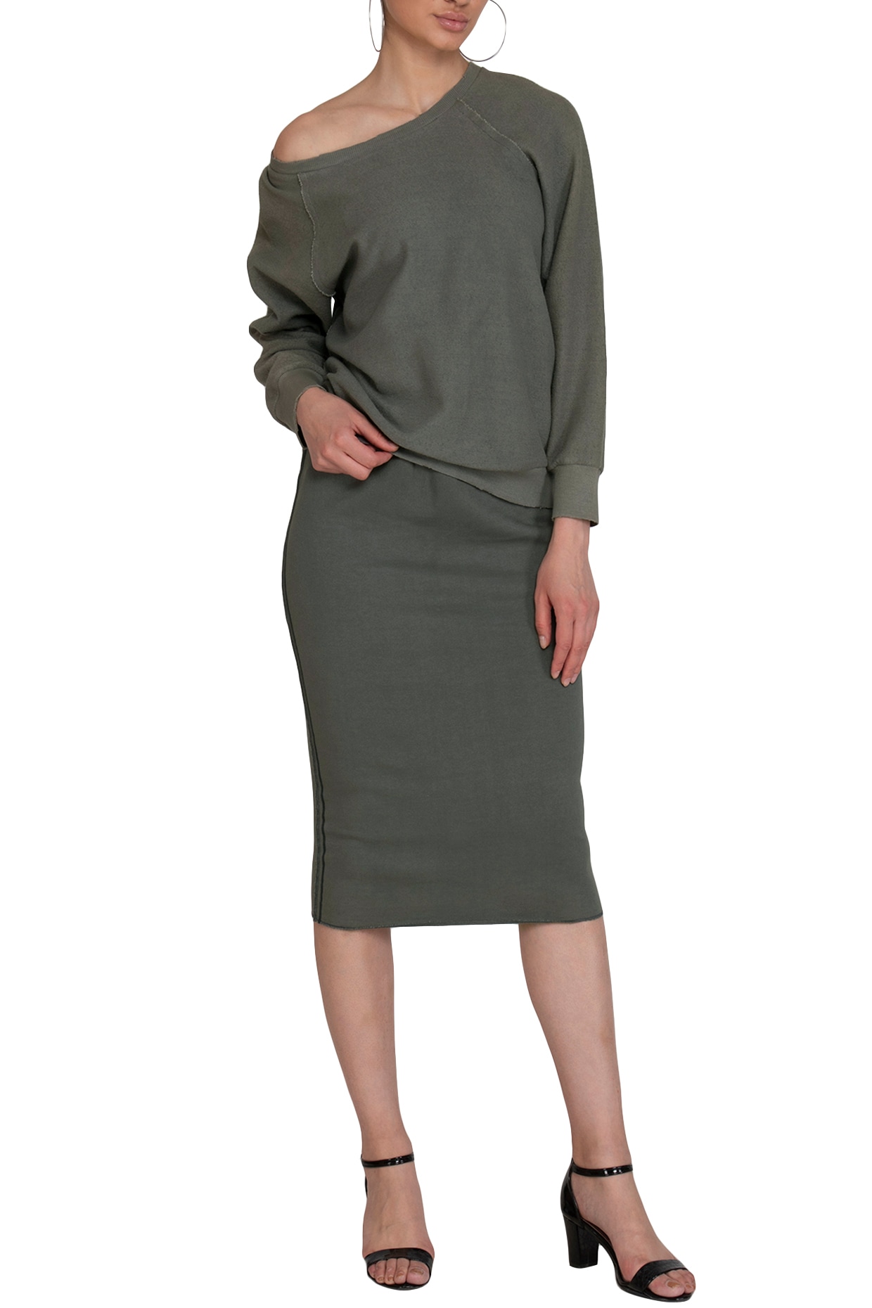 Grey Pencil Skirt by Kapda By Urvashi Kaur at Pernia's Pop