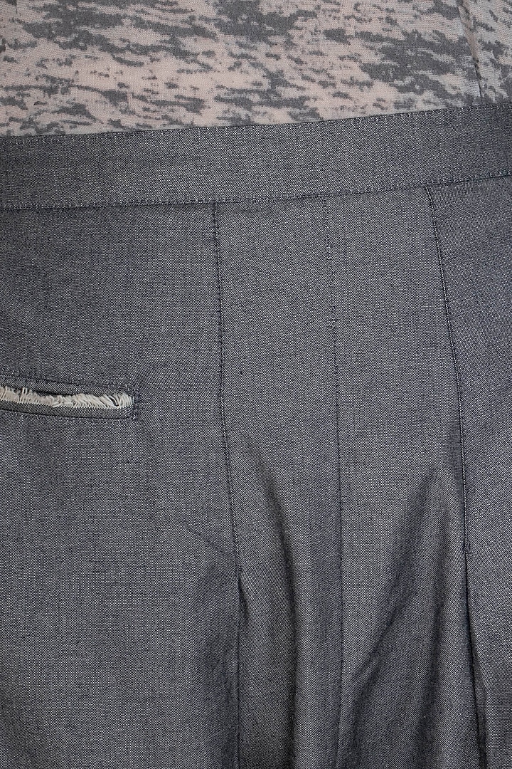 Grey Low Crotch Denim Pants by Kapda By Urvashi Kaur at Pernia's Pop Up Shop