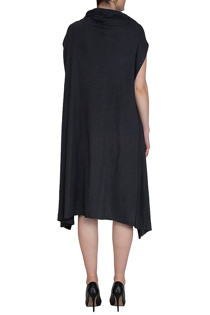 Dark Grey Funnel Shrug by Kapda By Urvashi Kaur at Pernia's Pop Up Shop
