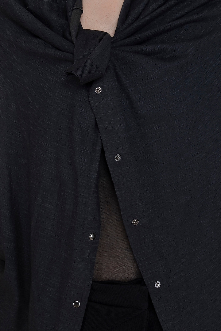 Dark Grey Funnel Shrug by Kapda By Urvashi Kaur at Pernia's Pop Up Shop