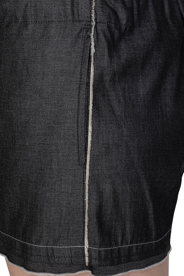 Grey Denim Shorts by Kapda By Urvashi Kaur at Pernia's Pop Up Shop