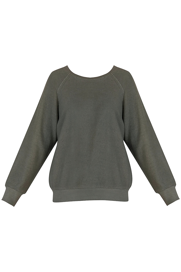 Grey Sweatshirt by Kapda By Urvashi Kaur at Pernia's Pop Up Shop