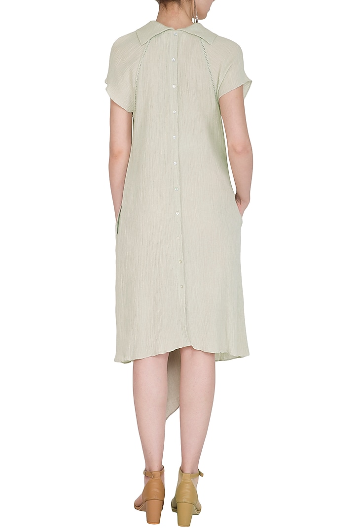 Sage Green Cotton Summer Dress by Urvashi Kaur at Pernia's Pop Up Shop