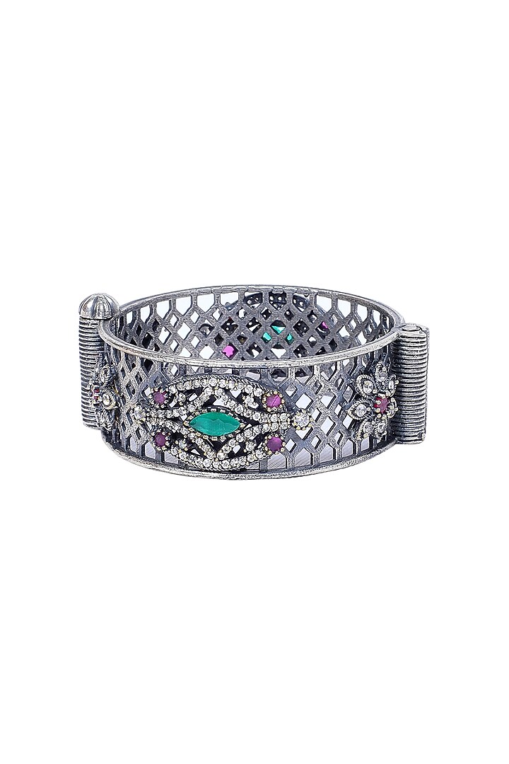 White Finish Multi-Colored Synthetic Stone Bracelet by Utkala at Pernia's Pop Up Shop
