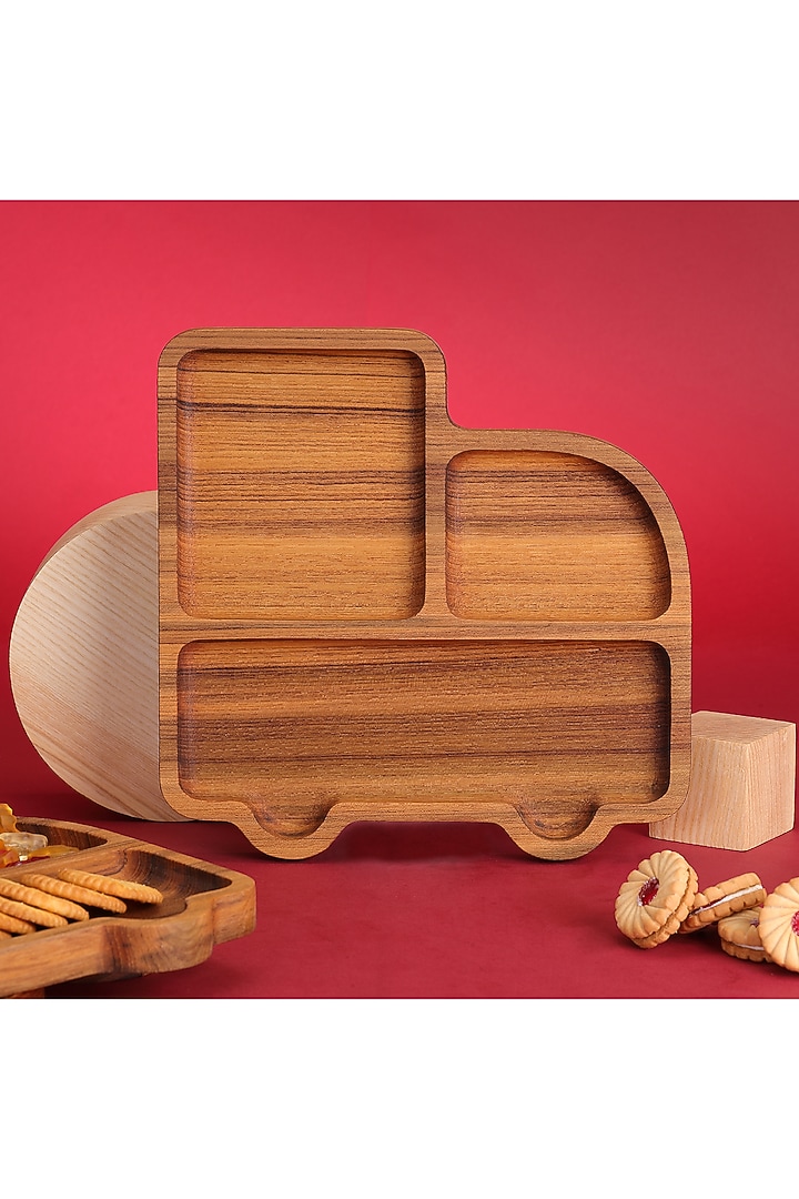 Brown Premium Teak Wood Chicago Truck Platter by Utopia Choice at Pernia's Pop Up Shop