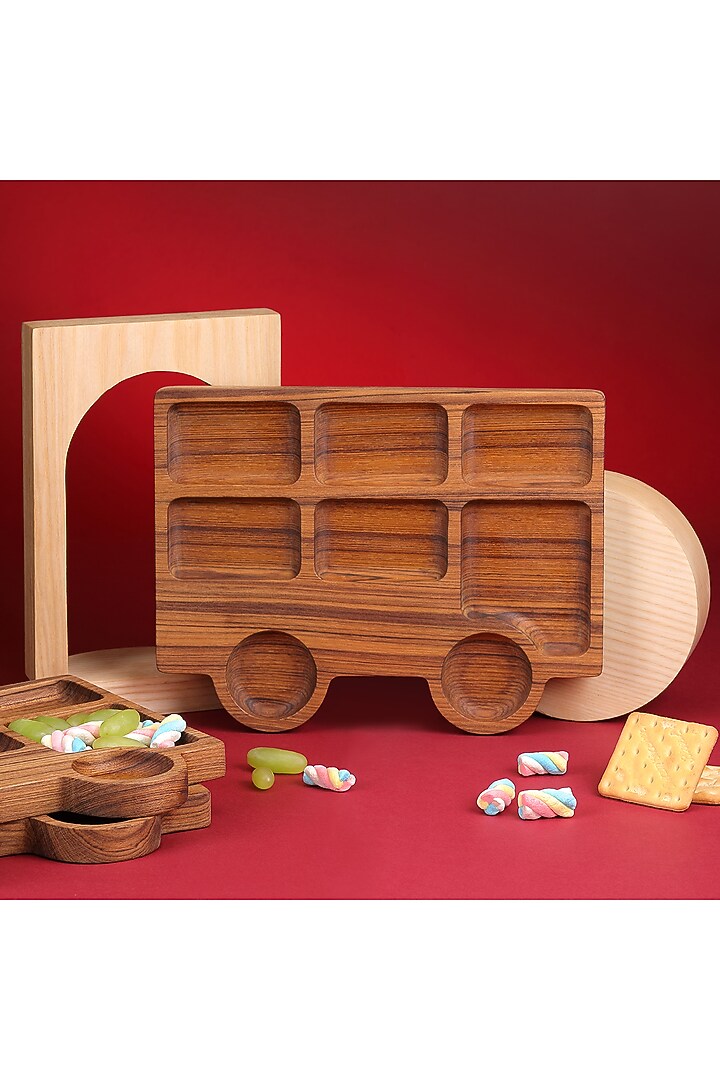 Brown Premium Teak Wood London Bus Platter by Utopia Choice at Pernia's Pop Up Shop