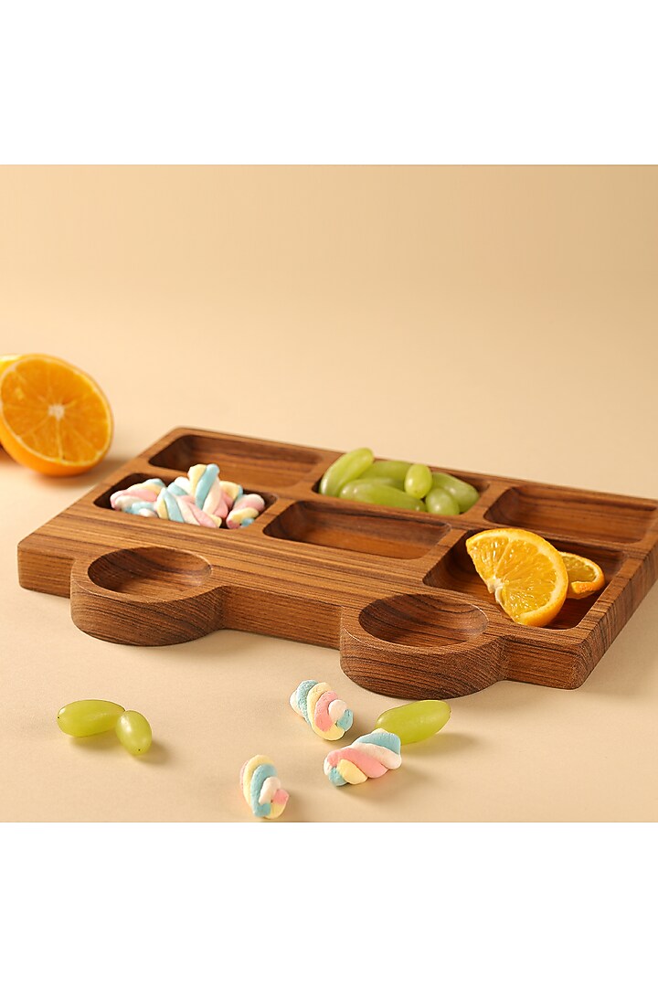 Brown Premium Teak Wood London Bus Platter by Utopia Choice at Pernia's Pop Up Shop
