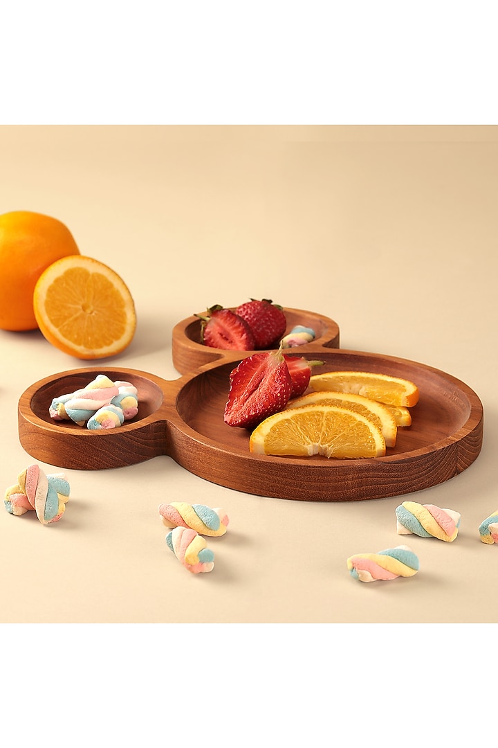 Brown Premium Teak Wood Mickey Mouse Platter by Utopia Choice at Pernia's Pop Up Shop