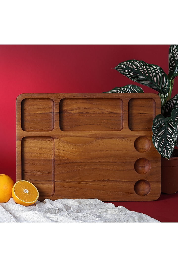 Brown Premium Teak Wood Organizer Chopping Board by Utopia Choice at Pernia's Pop Up Shop