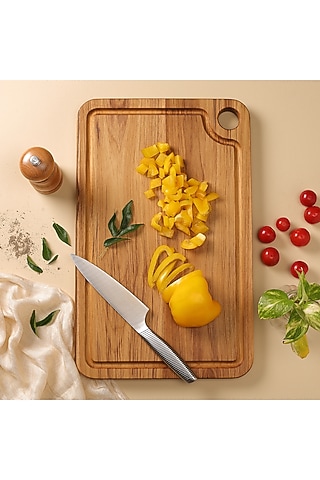 Brown Premium Teak Wood Reversible Chopping Board (Large) by Utopia Choice