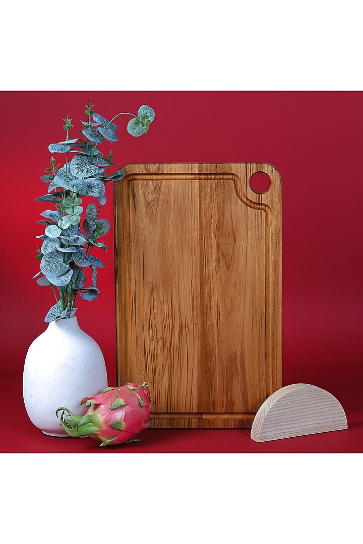 Brown Premium Teak Wood Reversible Chopping Board (Large) by Utopia Choice at Pernia's Pop Up Shop