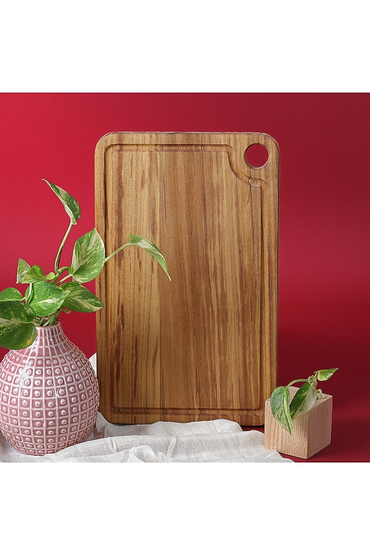 Brown Premium Teak Wood Reversible Chopping Board (Medium) by Utopia Choice at Pernia's Pop Up Shop