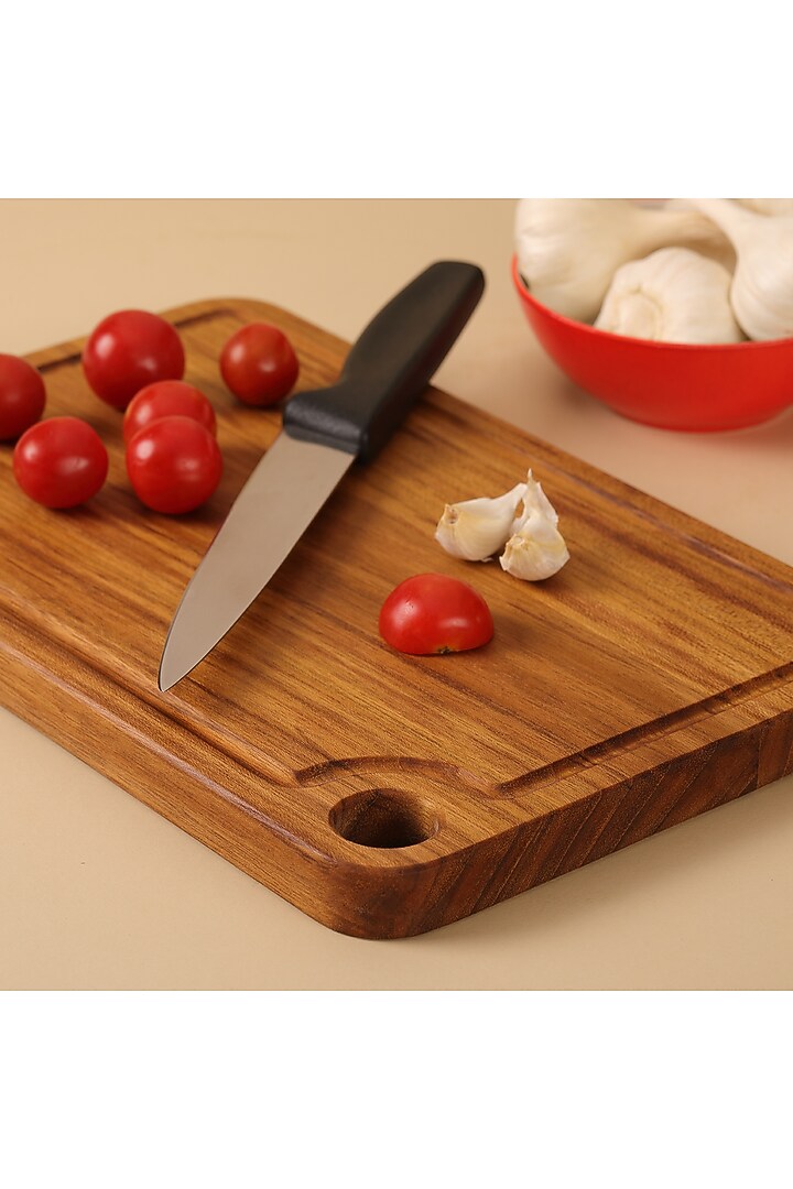 Brown Premium Teak Wood Reversible Chopping Board (Medium) by Utopia Choice at Pernia's Pop Up Shop